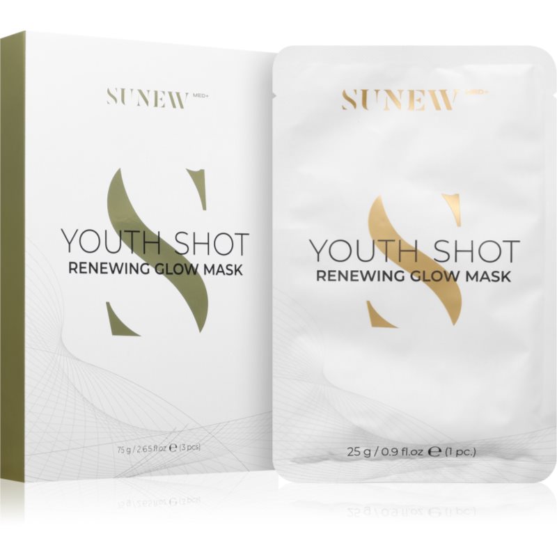  Sunewmed+ Youth Shot Regenerating Glow Face Sheet Mask Maschera In Tessuto Per La Rigenerazione Della Pelle 3 Pz 
