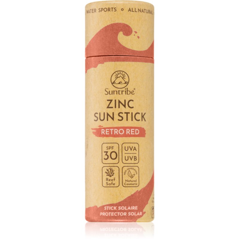 Suntribe Sports Zinc Stick mineralinis apsauginis pieštukas SPF 30 Retro Red 30 g