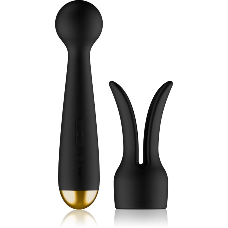 Svakom Emma Neo Interactive Warming Wand масажні насадки та вібратор Black 21 см