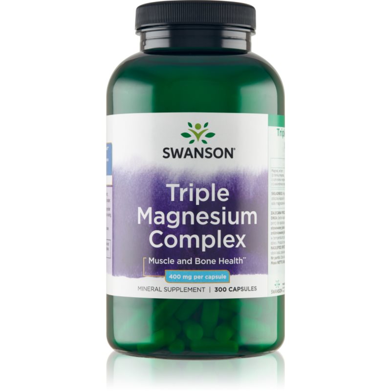 Swanson Triple Magnesium Complex kapsułki do wsparcia metabolizmu energetycznego 300 caps.