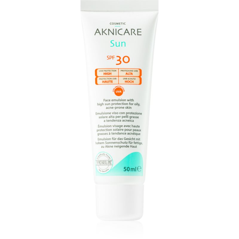 Synchroline Synchroline Aknicare Sun αντηλιακό γαλάκτωμα για σμηγματορροϊκή επιδερμίδα με ακμή SPF 30 50 ml