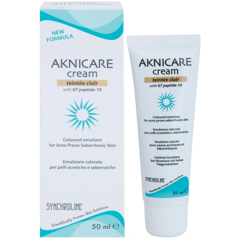 Synchroline Aknicare Aknicare Coloured Emulsion For Acne Prone Seborrhoeic Skin Shade Clair 50 Ml