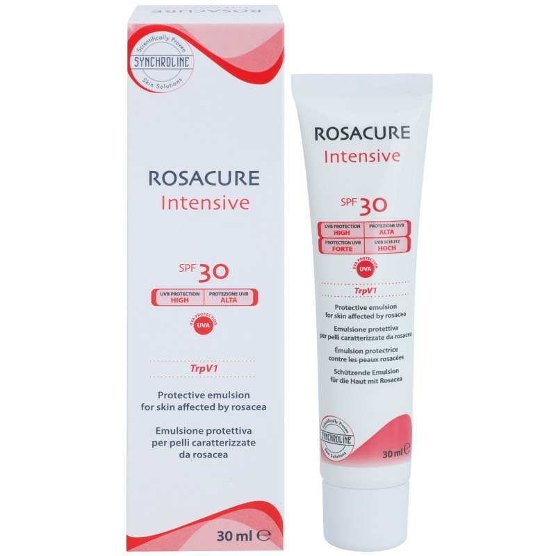 Synchroline Rosacure Intensive захисна емульсія для чутливої шкіри зі схильністю до почервоніння SPF 30 30 мл