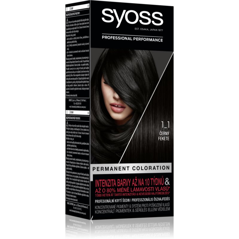 Syoss Color ilgalaikiai plaukų dažai atspalvis 1-1 Black