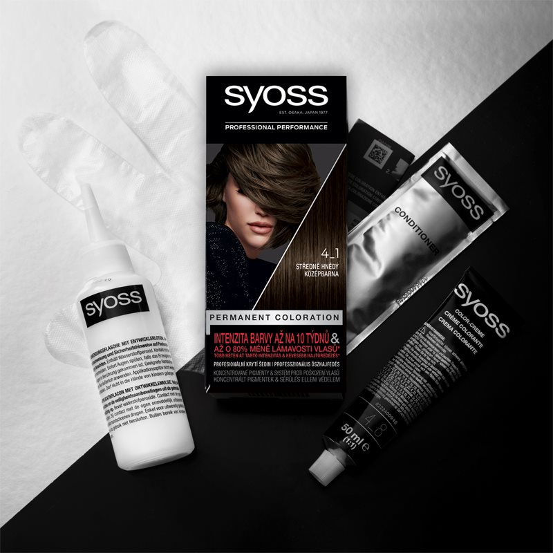 Syoss Color Permanent Hair Dye Shade 4-1 Medium Brown 1 Pc