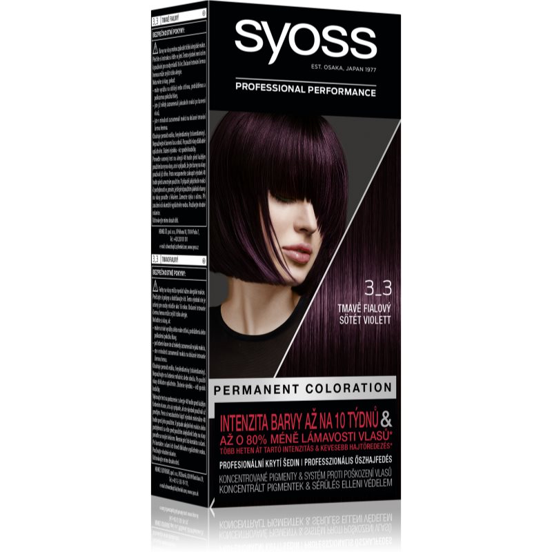 Syoss Color ilgalaikiai plaukų dažai atspalvis 3-3 Dark Violet