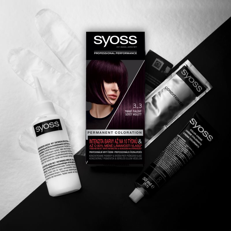 Syoss Color Permanent Hair Dye Shade 3-3 Dark Violet