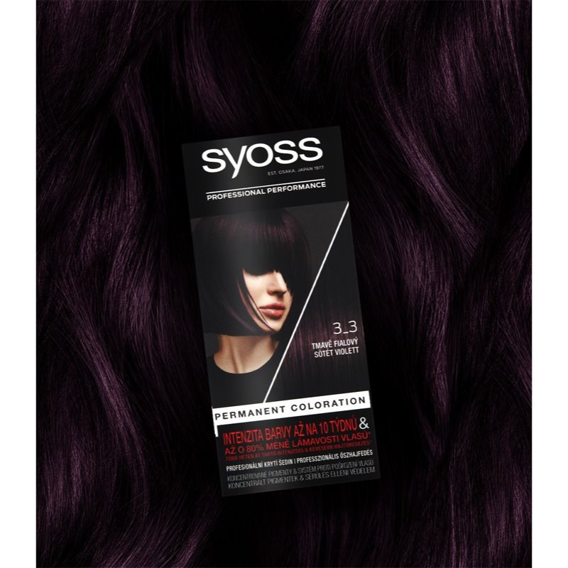 Syoss Color Permanent Hair Dye Shade 3-3 Dark Violet