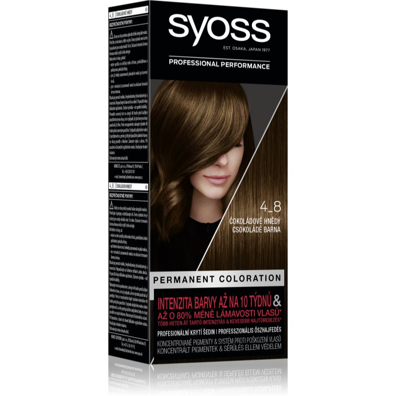 Syoss Color Permanent Hair Dye Shade 4-8 Chocolate Brown