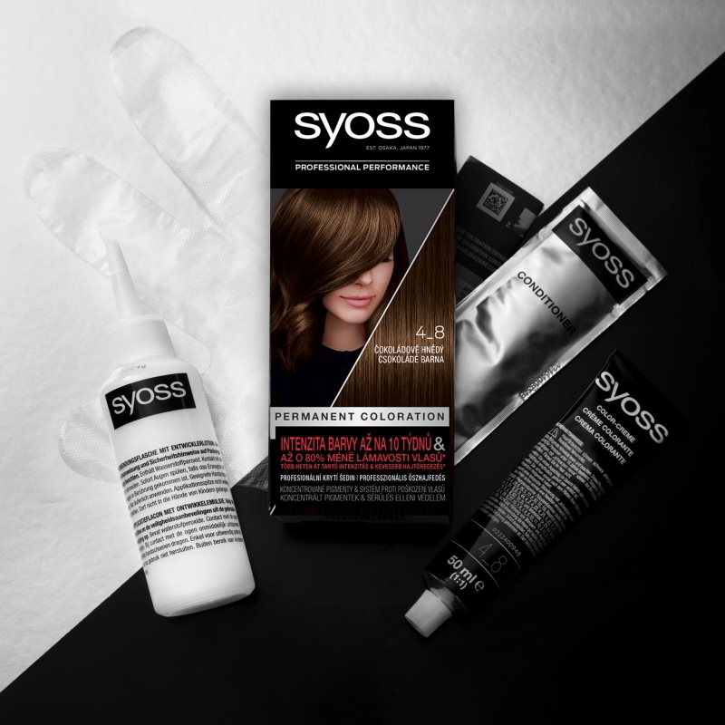 Syoss Color перманентна фарба для волосся відтінок 4-8 Chocolate Brown