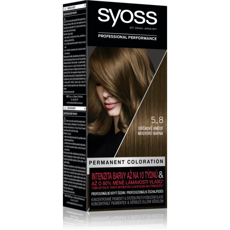 Syoss Color перманентна фарба для волосся відтінок 5-8 Hazelnut Brown