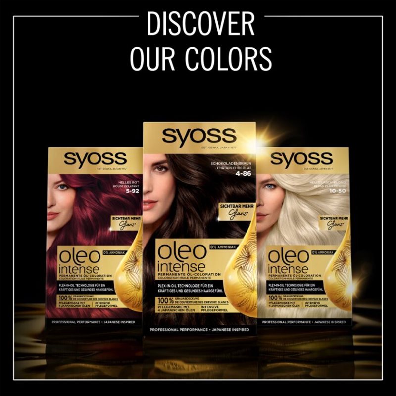 Syoss Oleo Intense Permanent Hair Dye With Oil Shade 4-18 Mokka Brown 1 Pc