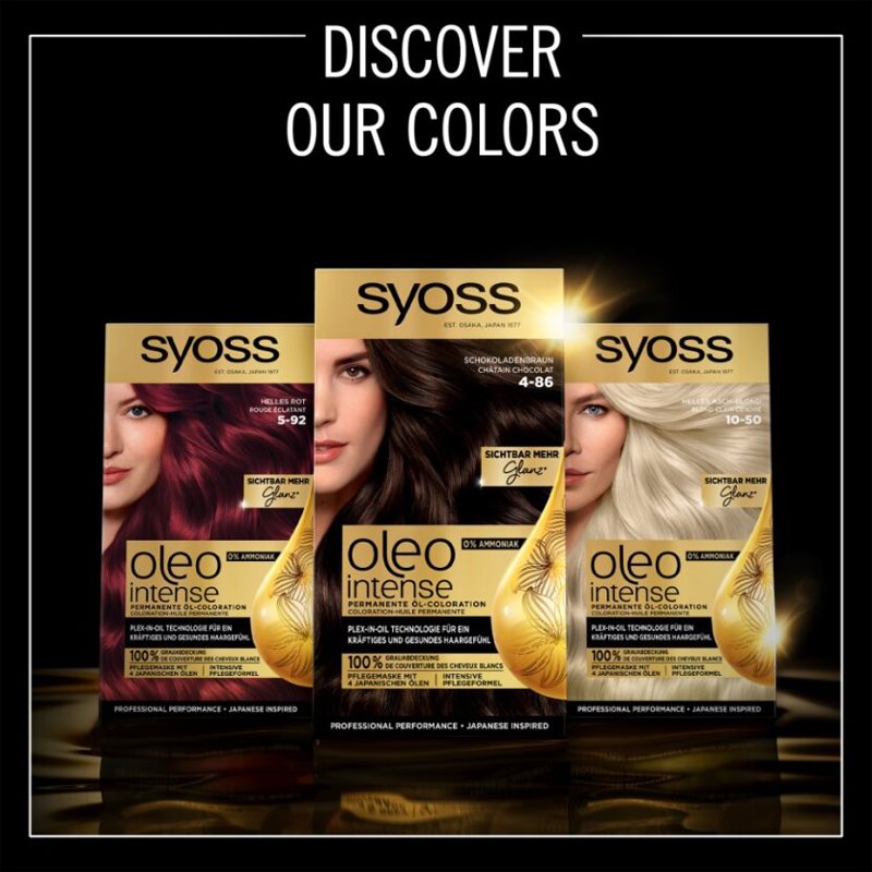 Syoss Oleo Intense Coloration Cheveux Permanente à L'huile Teinte 4-18 Mokka Brown 1 Pcs