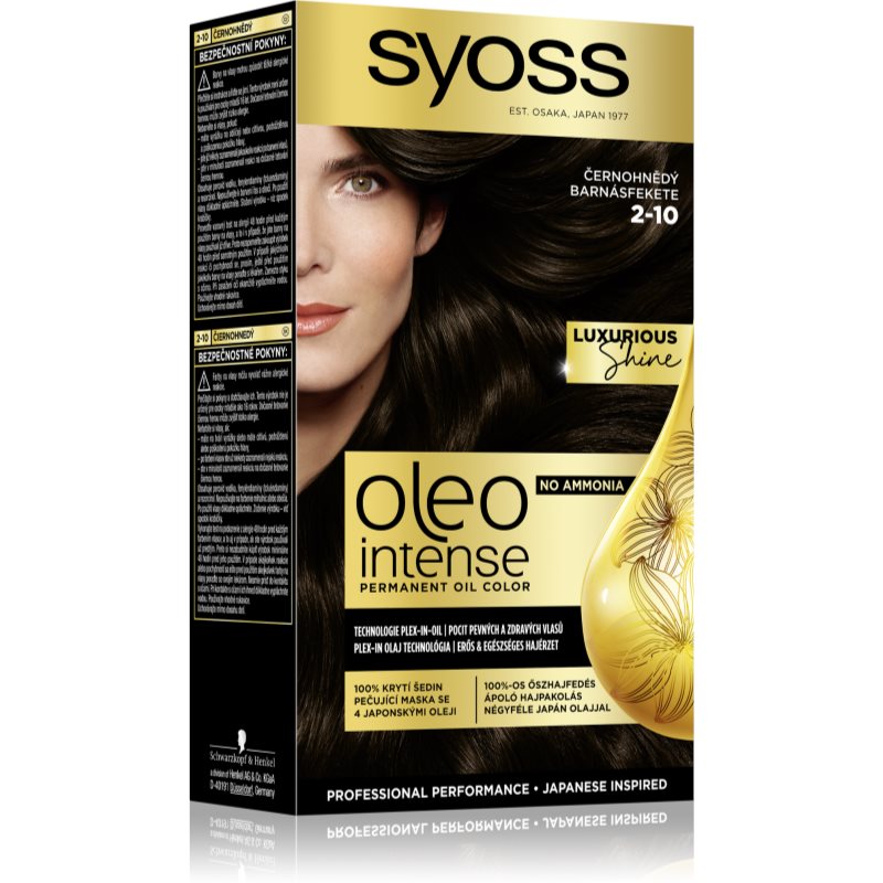 E-shop Syoss Oleo Intense permanentní barva na vlasy s olejem odstín 2-10 Black brown 1 ks