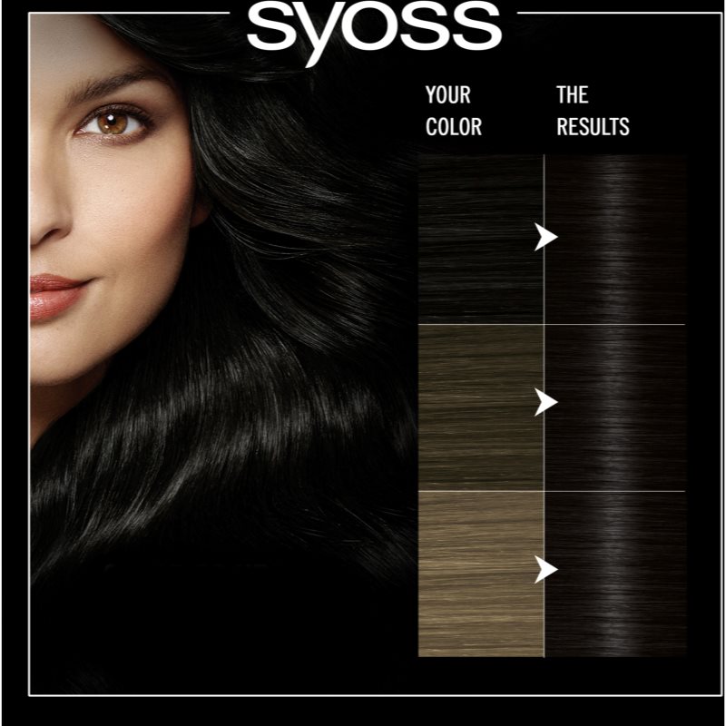 Syoss Oleo Intense перманентна фарба для волосся з олією відтінок 1-10 Intense Black 1 кс