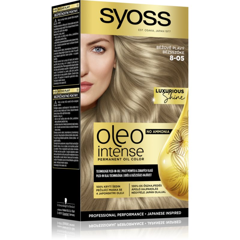 Syoss Oleo Intense permanentna barva za lase z oljem odtenek 8-05 Beige Blond 1 kos