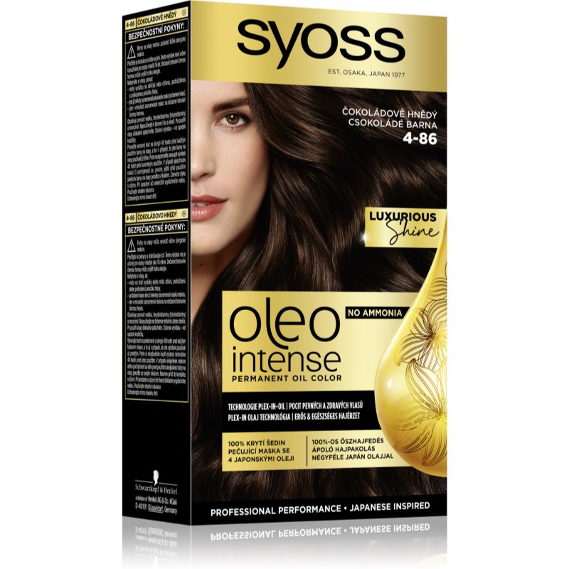 Syoss Oleo Intense permanentná farba na vlasy s olejom odtieň 4-86 Chocolate Brown 1 ks