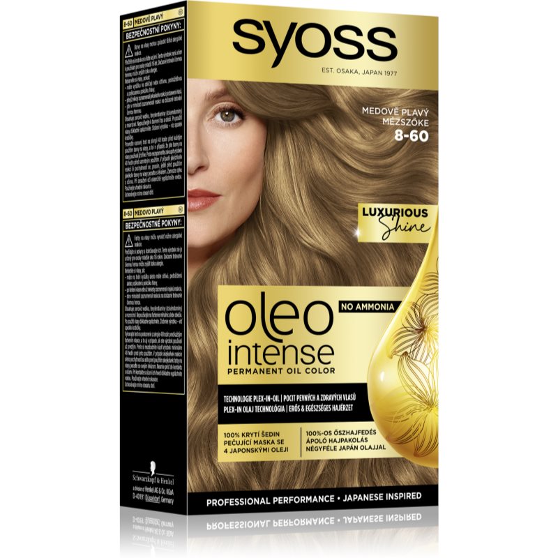 Syoss Oleo Intense permanentná farba na vlasy s olejom odtieň 8-60 Honey Blond 1 ks