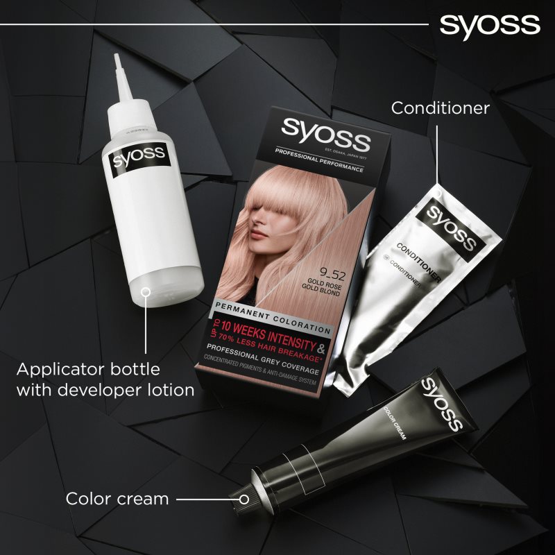 Syoss Color Permanent-Haarfarbe Farbton 9-52 Light Rose Gold Blond 2x50 ml