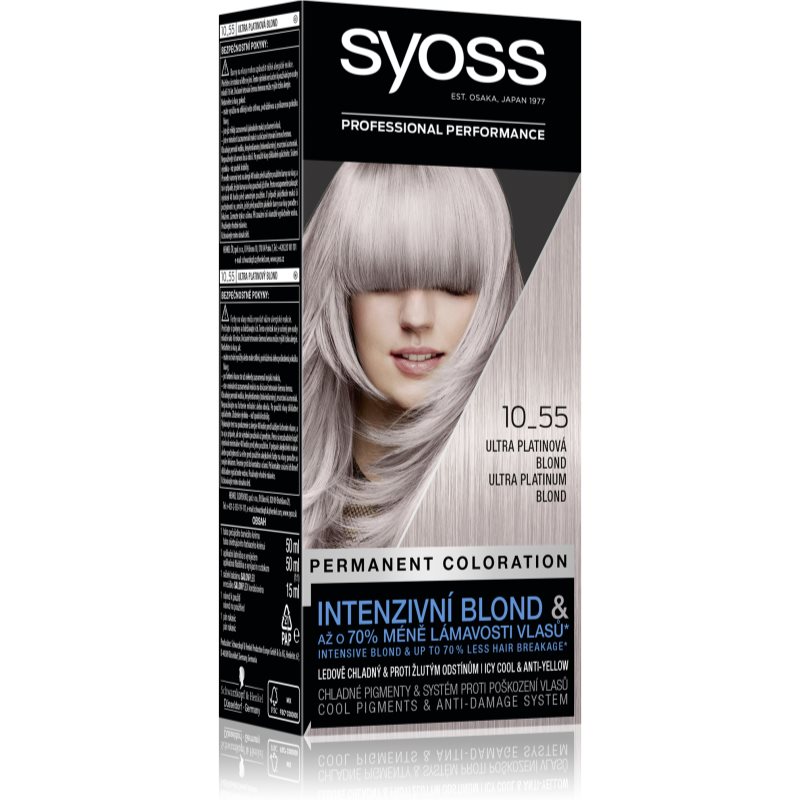 Syoss Cool Blonds tartós hajfesték árnyalat 10-55 Ultra platinum blond