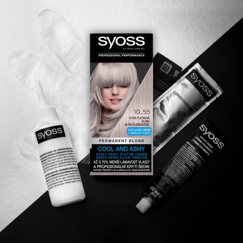 Syoss Cool Blonds перманентна фарба для волосся відтінок 10-55 Ultra Platinum Blond