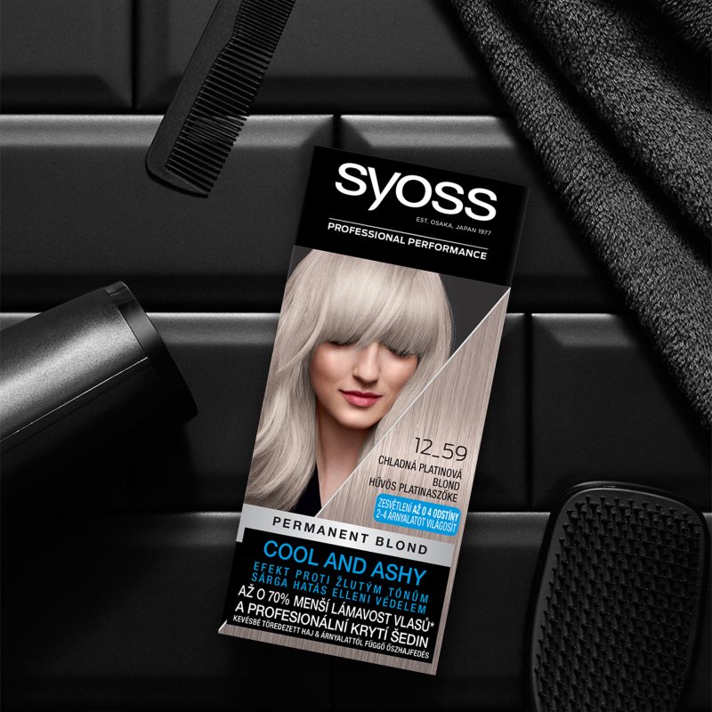 Syoss Cool Blonds Permanent Hair Dye Shade 12-59 Cool Platinum Blond