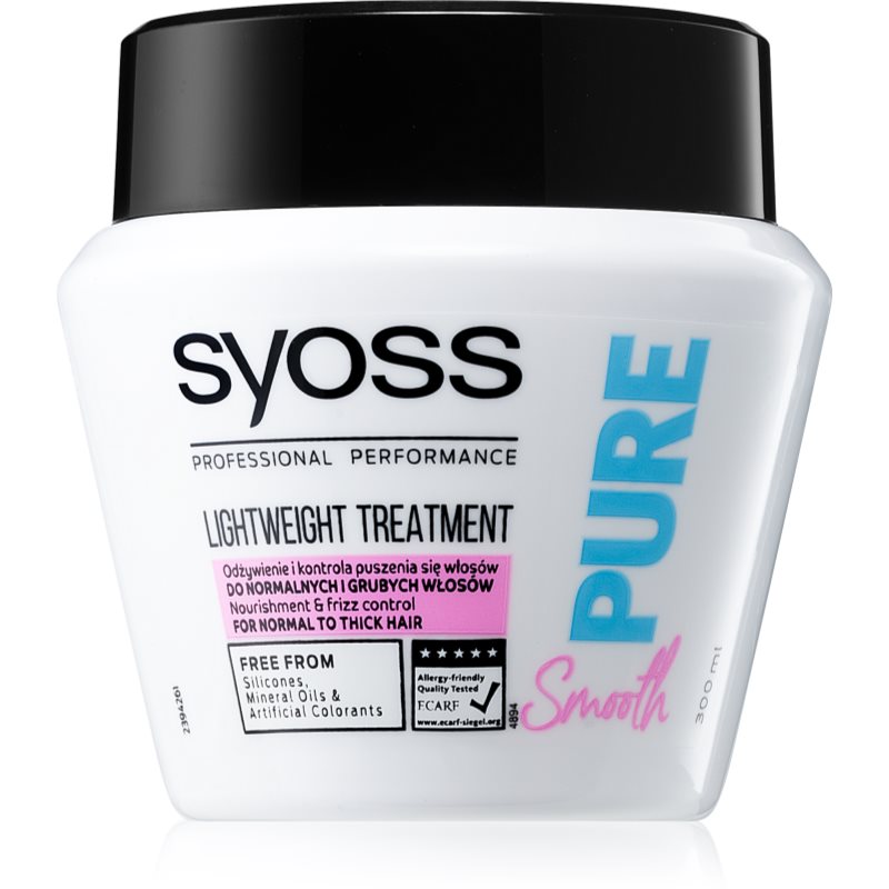 

Syoss Pure Smooth поживна маска для гладкого та блискучого волосся