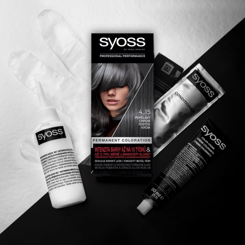 Syoss Color Permanent Hair Dye Shade 4-15 Dusty Chrome