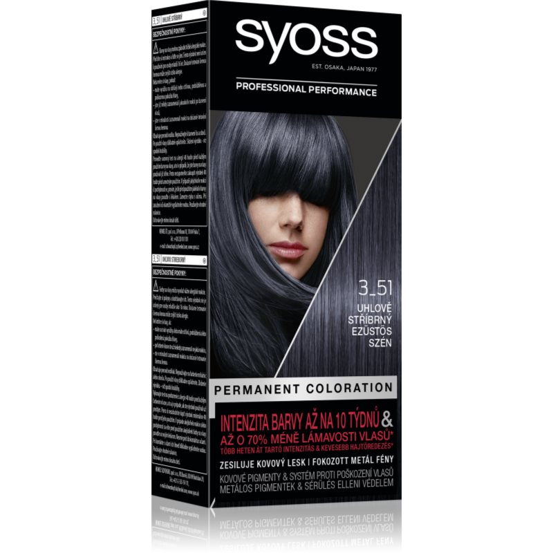 

Syoss Permanent Coloration вигідна упаковка 3-51 Silver Charcoal відтінок