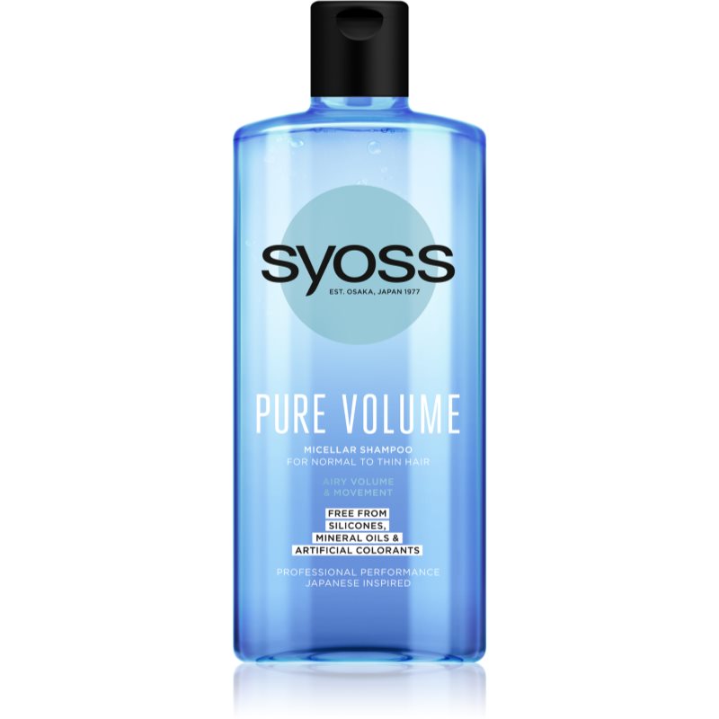 Syoss Pure Volume Volumising Micellar Shampoo Silicone-free 440 Ml