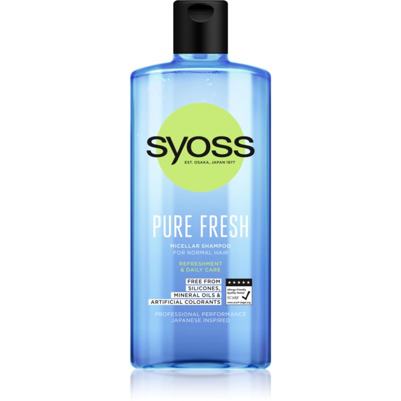 

Syoss Pure Fresh освіжаючий міцелярний шампунь