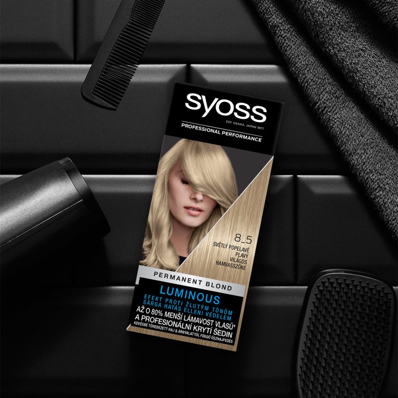 Syoss Color Permanent Hair Dye Shade 8-5 Light Ashy Blond 1 Pc