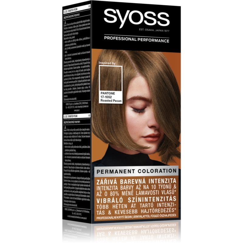Syoss Color permanent hair dye shade 6-66 Roasted Pecan
