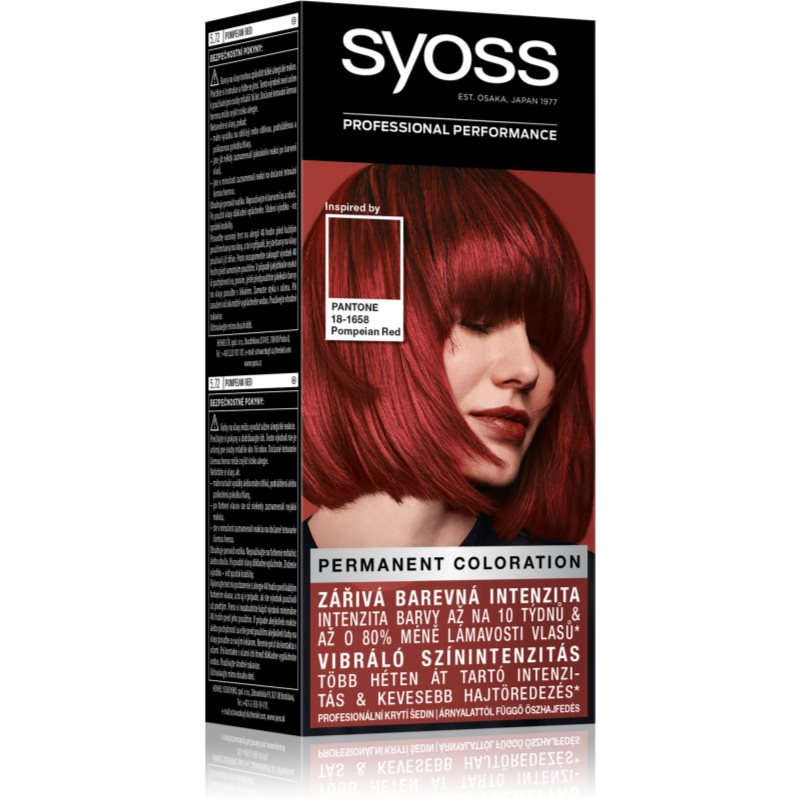 Syoss Color permanentna barva za lase odtenek 5-72 Pompeian Red