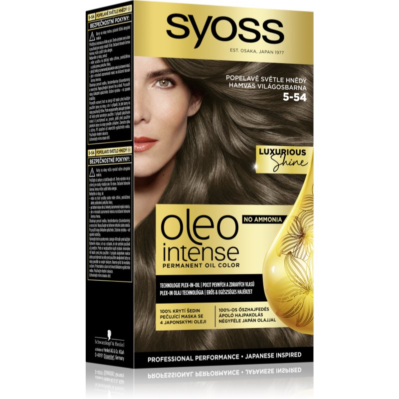 Syoss Oleo Intense перманентна фарба для волосся з олією відтінок 5-54 Ashy Light Brown 1 кс