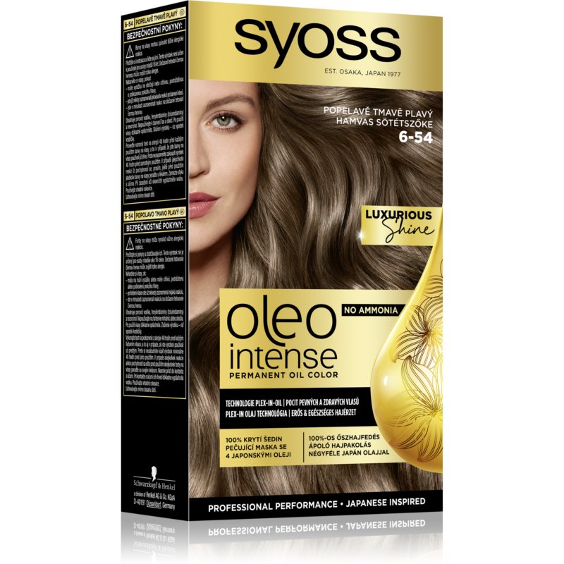 Syoss Oleo Intense permanentná farba na vlasy s olejom odtieň 6-54 Ashy Dark Blond 1 ks