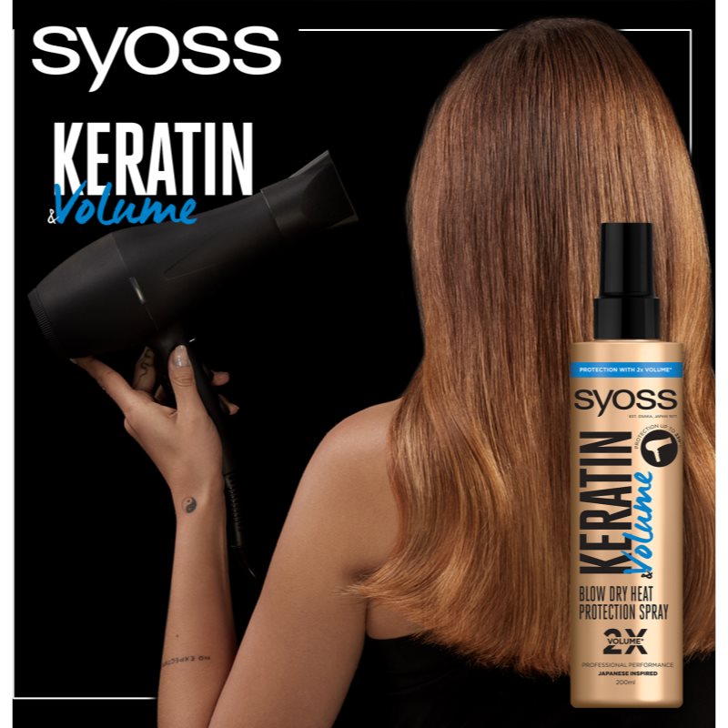 Syoss Keratin Spray Thermoprotecteur Pour Donner Du Volume 200 Ml