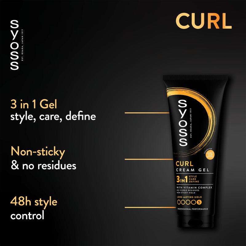 Syoss Curl Control espuma para definir las ondas del cabello con textura de gel 250 ml