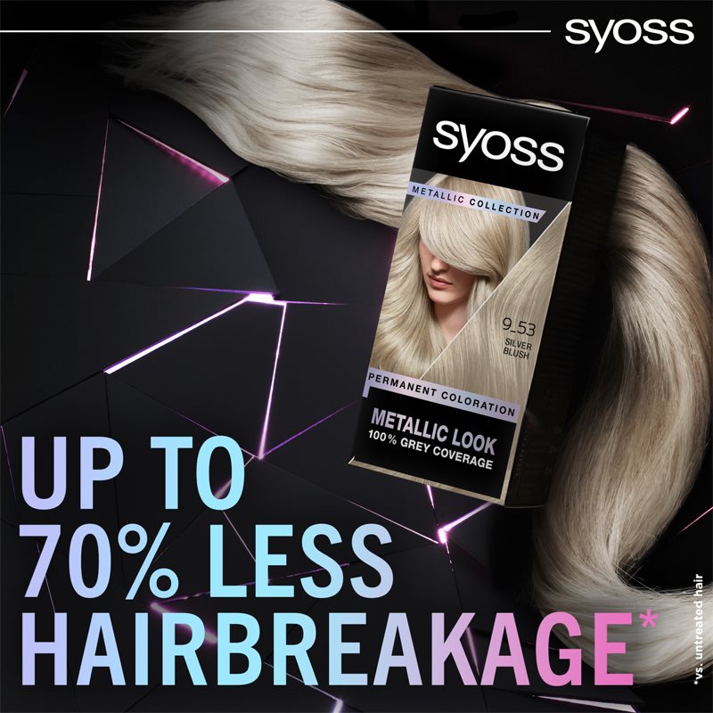 Syoss Color Metallic Collection Coloration Cheveux Permanente Teinte 9-53 Silver Blush 1 Pcs