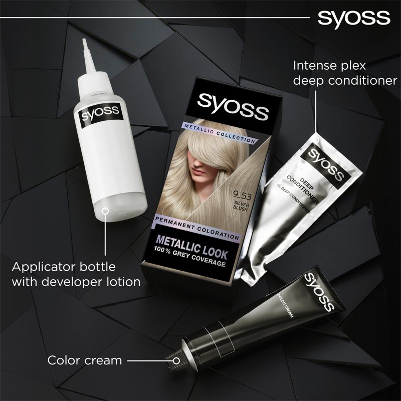 Syoss Color Metallic Collection Coloration Cheveux Permanente Teinte 9-53 Silver Blush 1 Pcs