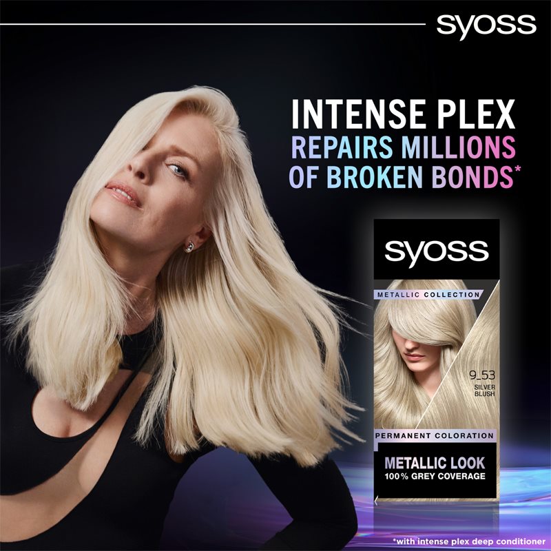 Syoss Color Metallic Collection Coloration Cheveux Permanente Teinte 9-53 Silver Blush 1 Pcs