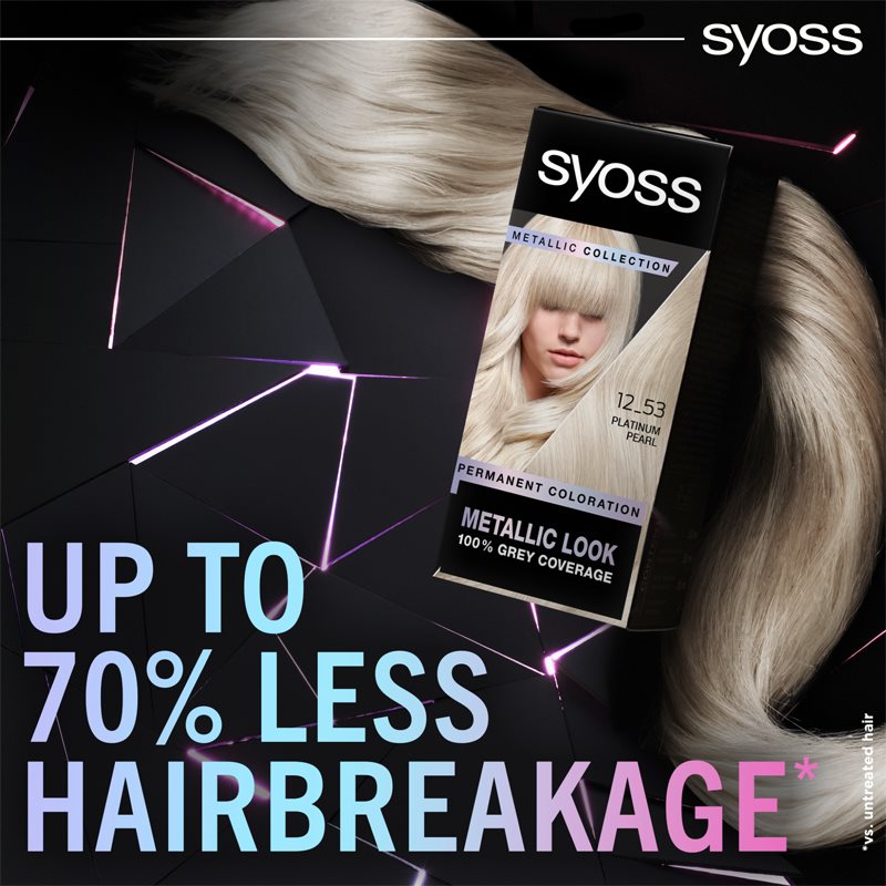 Syoss Color Metallic Collection Coloration Cheveux Permanente Teinte 12_53 Platinum Pearl 1 Pcs