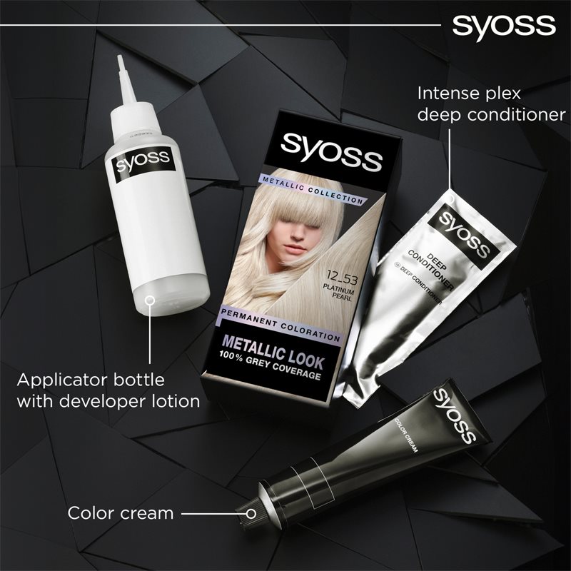 Syoss Color Metallic Collection Coloration Cheveux Permanente Teinte 12_53 Platinum Pearl 1 Pcs