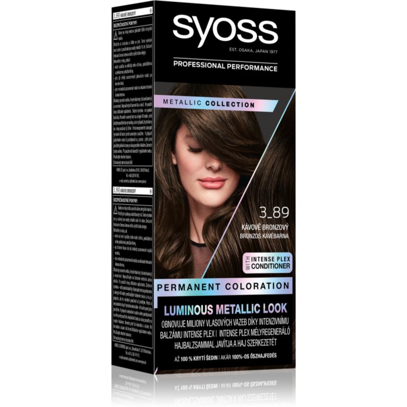 E-shop Syoss Color Metallic Collection permanentní barva na vlasy odstín 3-89 Bronze Coffee 1 ks