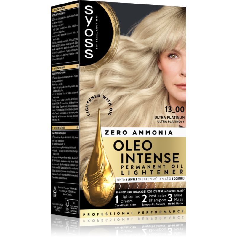 Syoss Oleo Intense Permanent-Haarfarbe zur Aufhellung der Haare Farbton 13-00 Ultra Platinum 50 ml