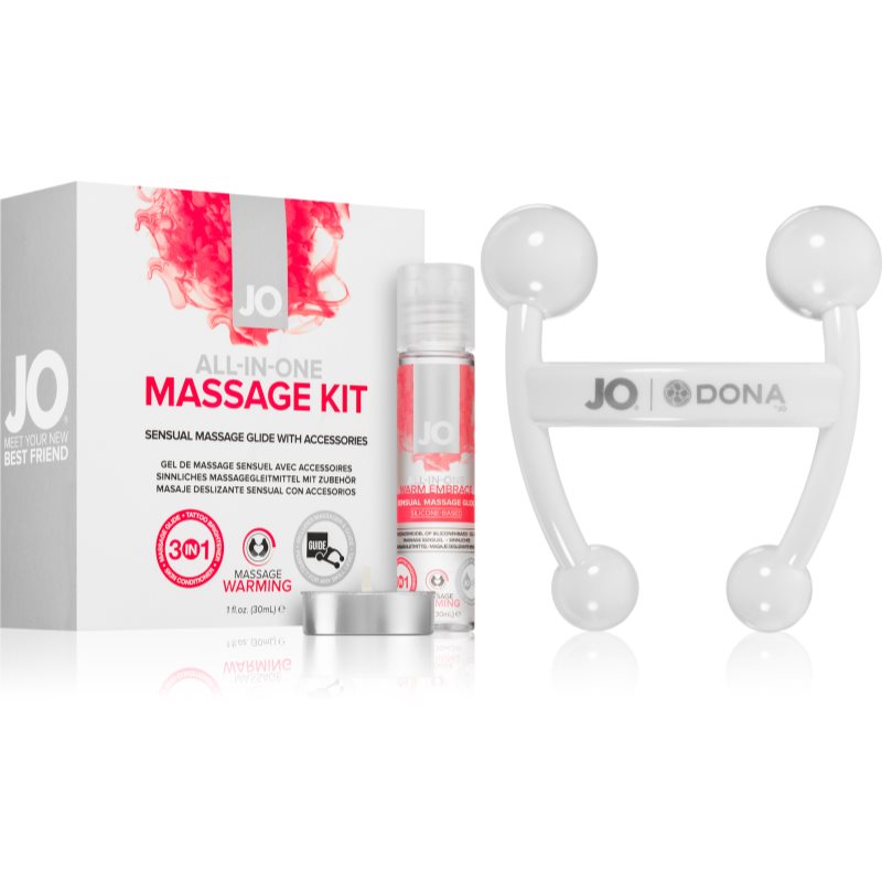 System JO ALL IN ONE MASSAGE súprava masážnych pomôcok white 3 ks