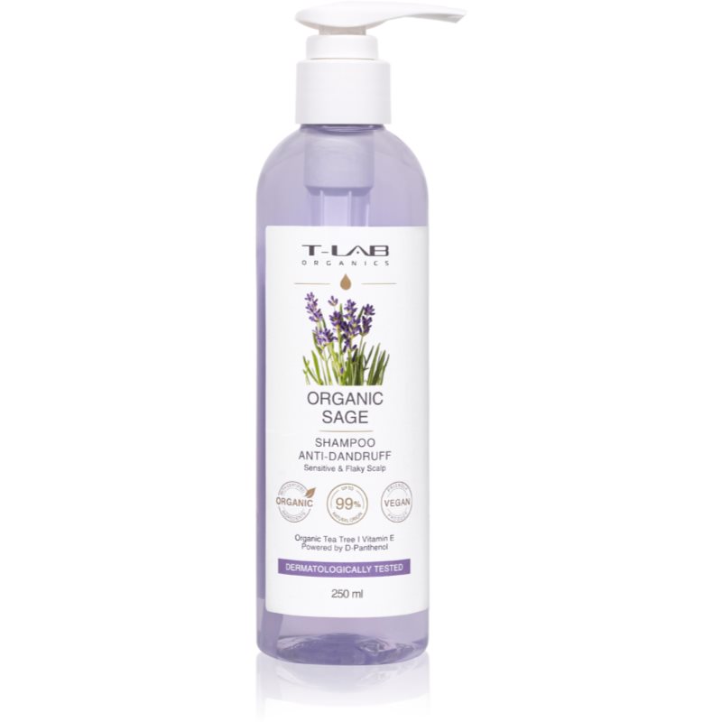 E-shop T-LAB Organics Organic Sage Anti-Dandruff Shampoo šampon proti lupům ml