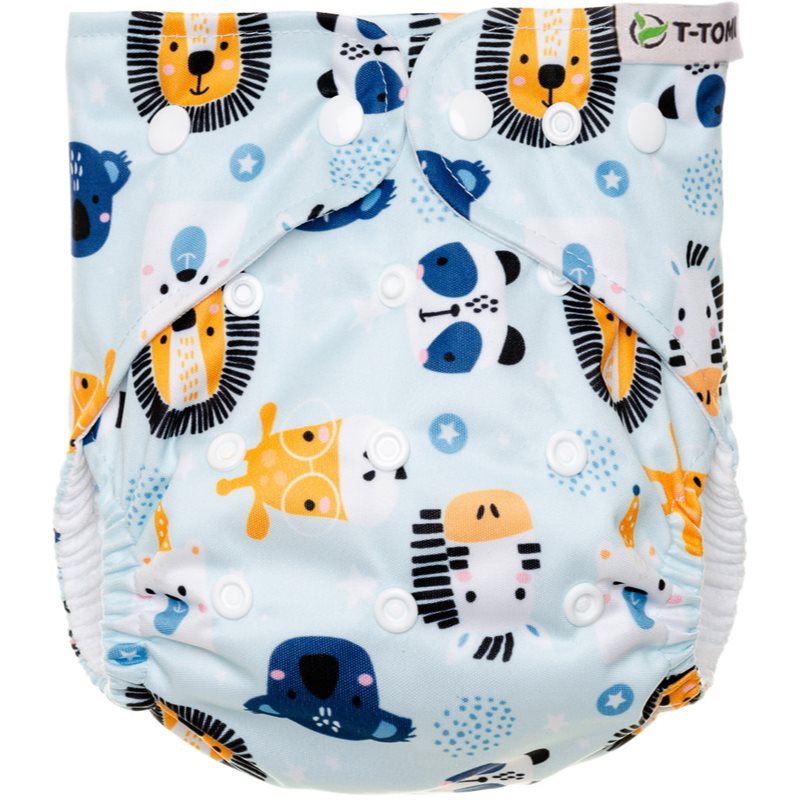 T-Tomi Diaper Covers AIO Animals sauskelnės-kelnaitės (užmaunamos) dovanų rinkinys 4-15 kg