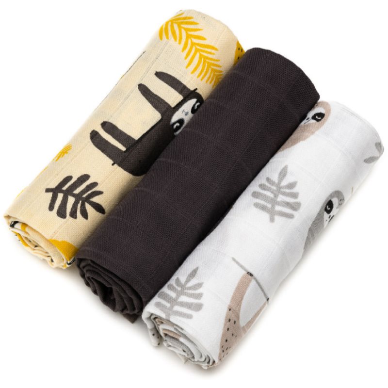 E-shop T-TOMI TETRA Cloth Diapers HIGH QUALITY látkové pleny Sloths 70x70 cm 3 ks