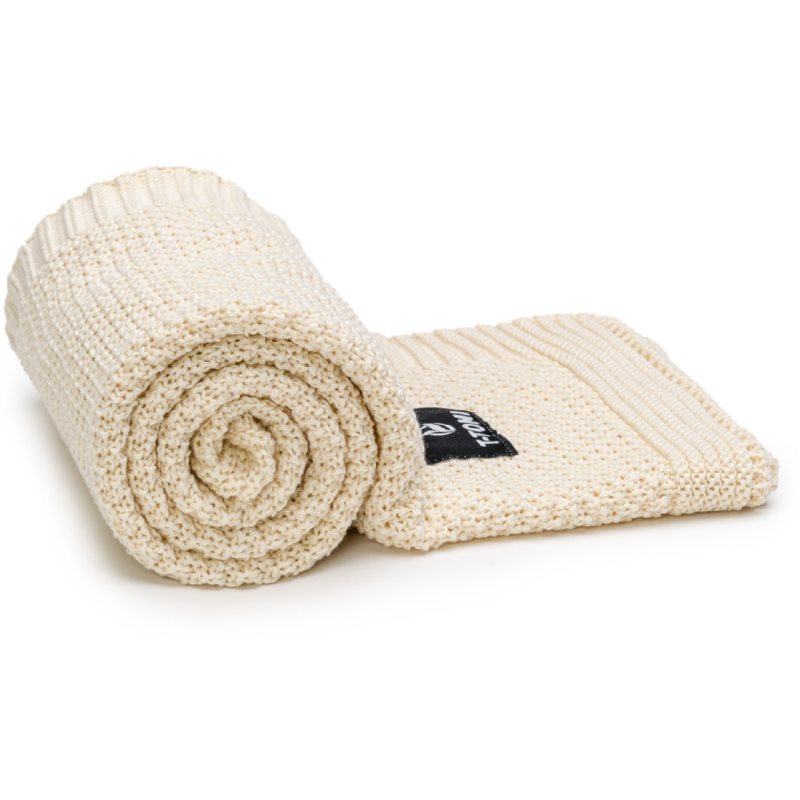 T-TOMI Knitted Blanket Cream в'язаний плед 80x100 см